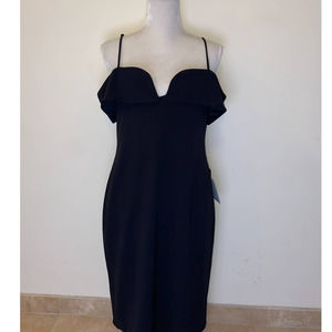 BEBE CASUAL FORMAL BLACK DRESS L NEW WITH TAG